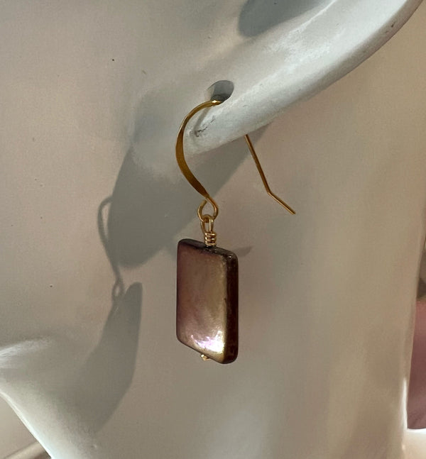 Mother of Pearl Square Earrings