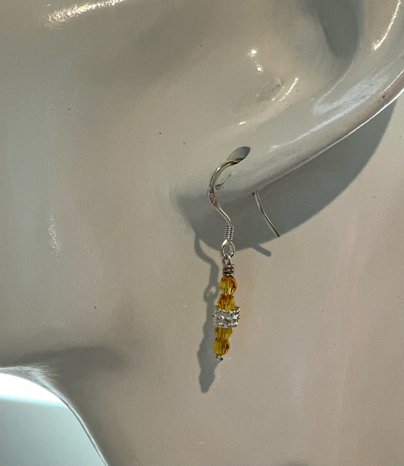 Yellow Crystal Earrings