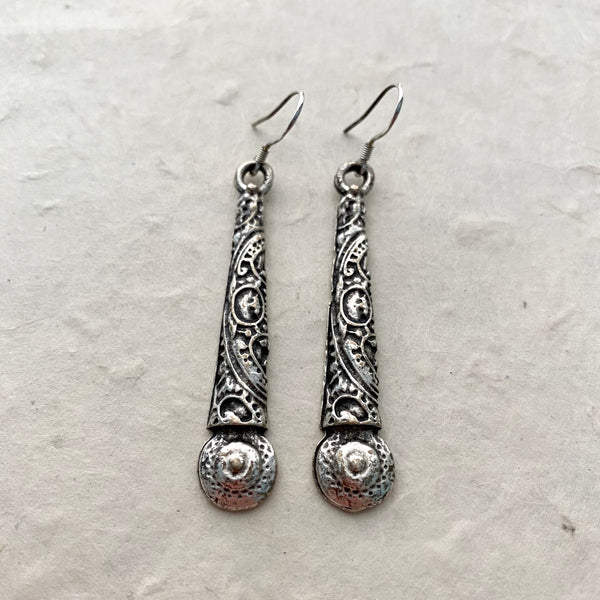Antique Silver Plated Drop Earrings