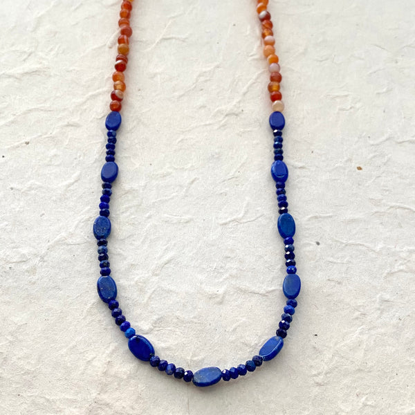 Banded Agate and Lapis Necklace