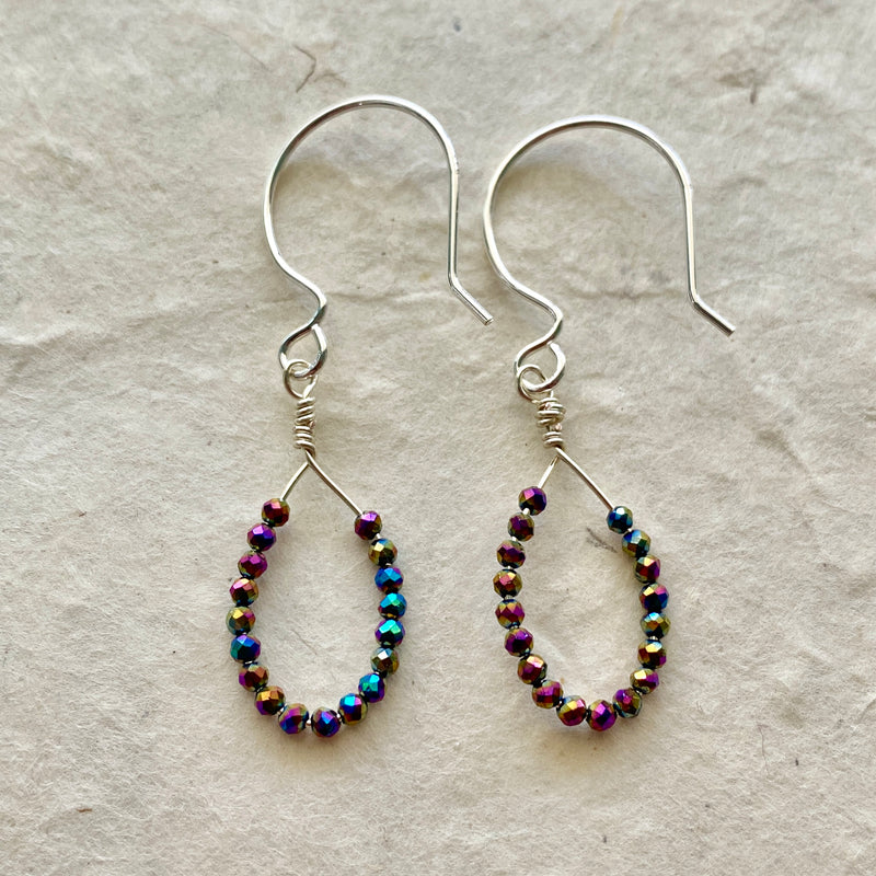 Rainbow Crystal Dangle Earrings