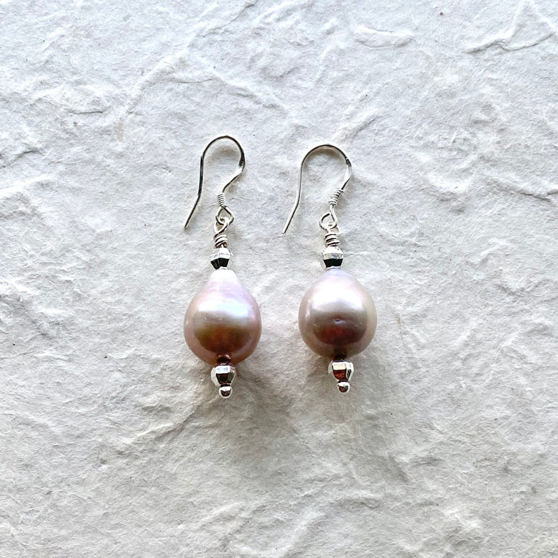 Large Fresh Water Pearl Drop Earrings