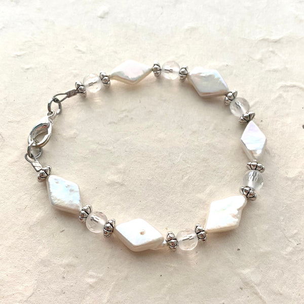 Pearl and Clear Quartz Bracelet